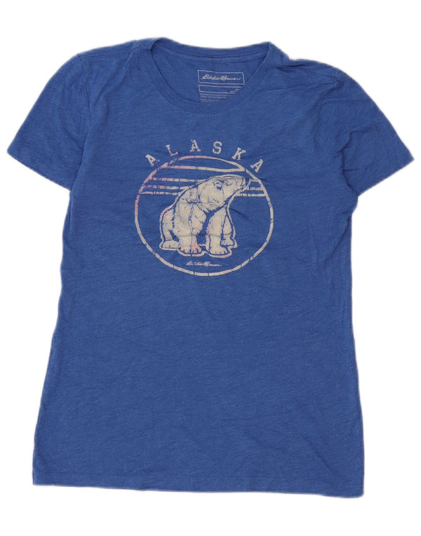 Tricou cu grafic Alaska pentru femei Eddie Bauer Top UK 10 Small Blue Poliester