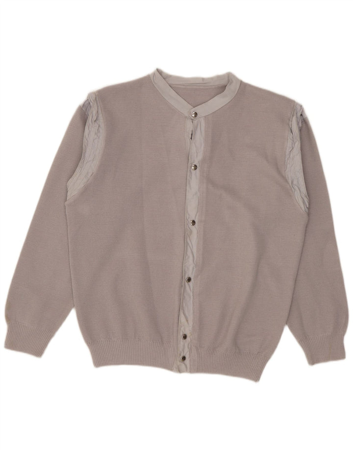 Pulover Cardigan Vintage pentru Damă UK 12 Gri Mediu