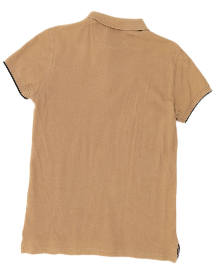 Cămașă polo Massimo Dutti pentru bărbați, bumbac, bej mediu