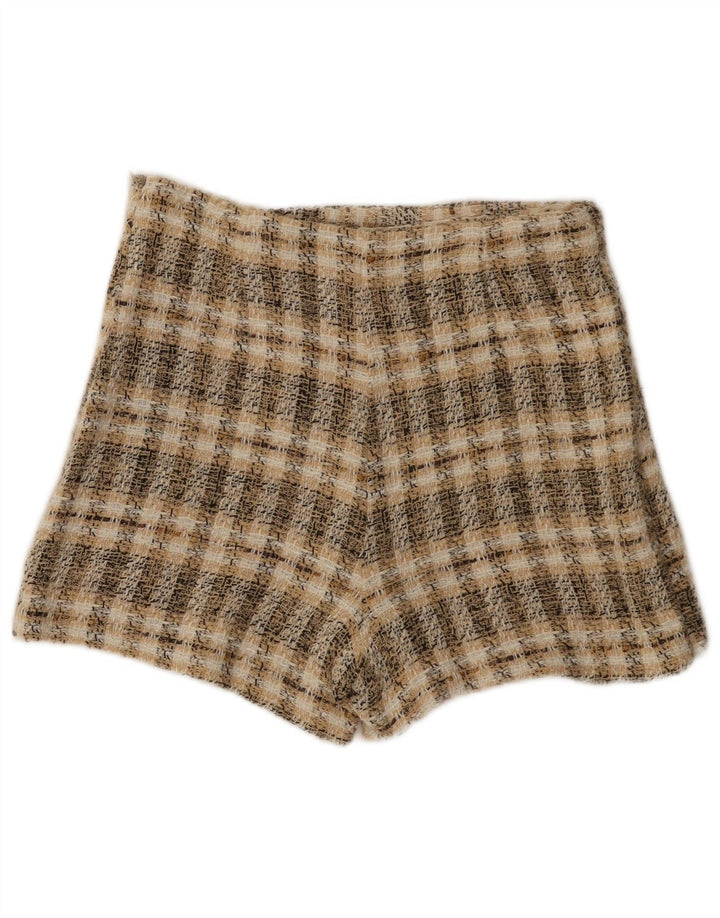 Pantaloni scurți casual pentru femei Zara Medium W28 Brown Check Poliester