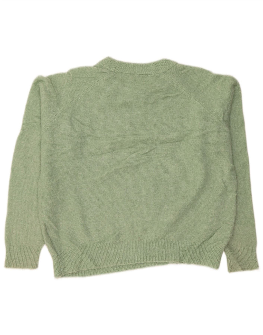 Pulover de damă Zara supradimensionat cu gâtul turnat din nailon verde mediu UK 14