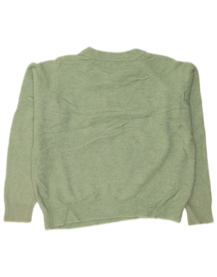 Pulover de damă Zara supradimensionat cu gâtul turnat din nailon verde mediu UK 14