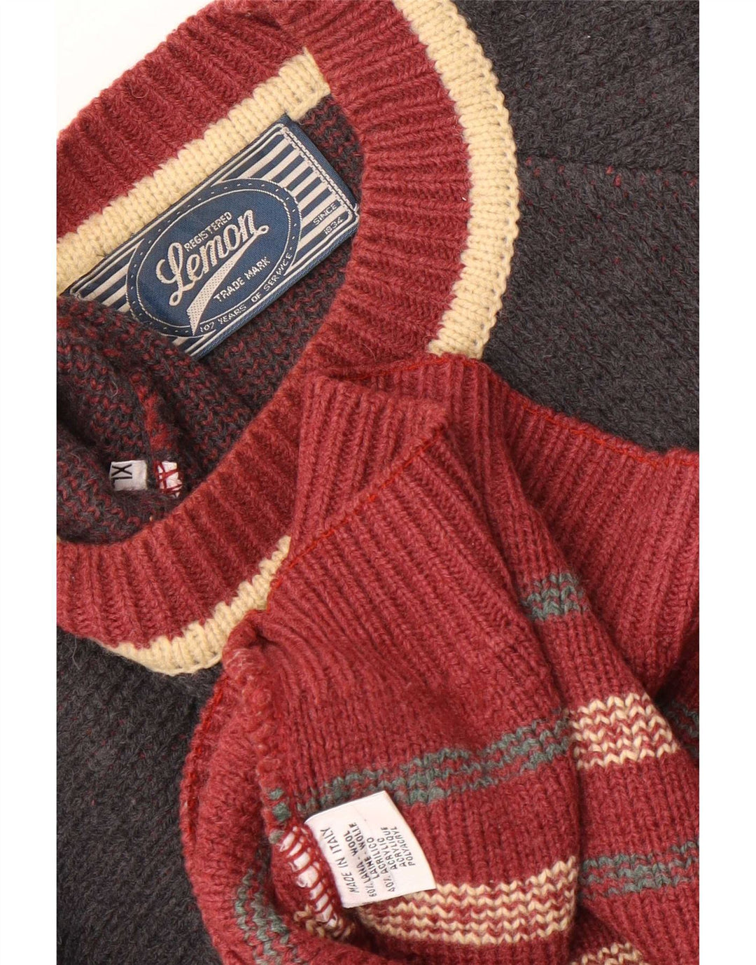 Pulover Lemon pentru bărbați, cu gât turnut, XL, multicolor, din lână Fair Isle