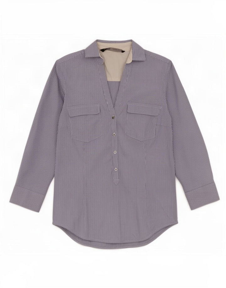 Cămașă pulover cu mâneci 3/4 pentru femei Zara UK 6 XS Blue Pinstripe