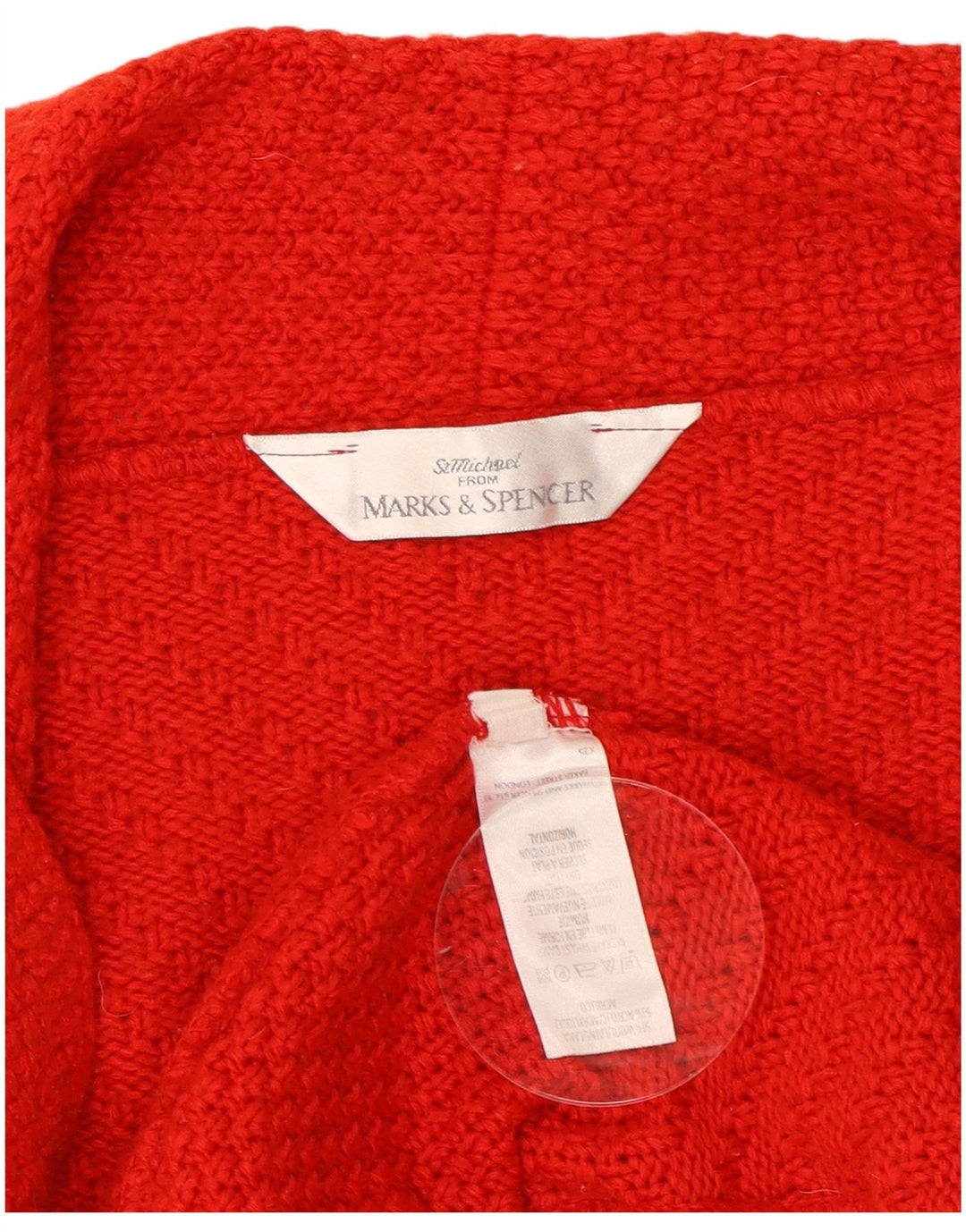 Pulover cardigan deschis pentru femei Marks & Spencer UK 10 Lână roșie mică