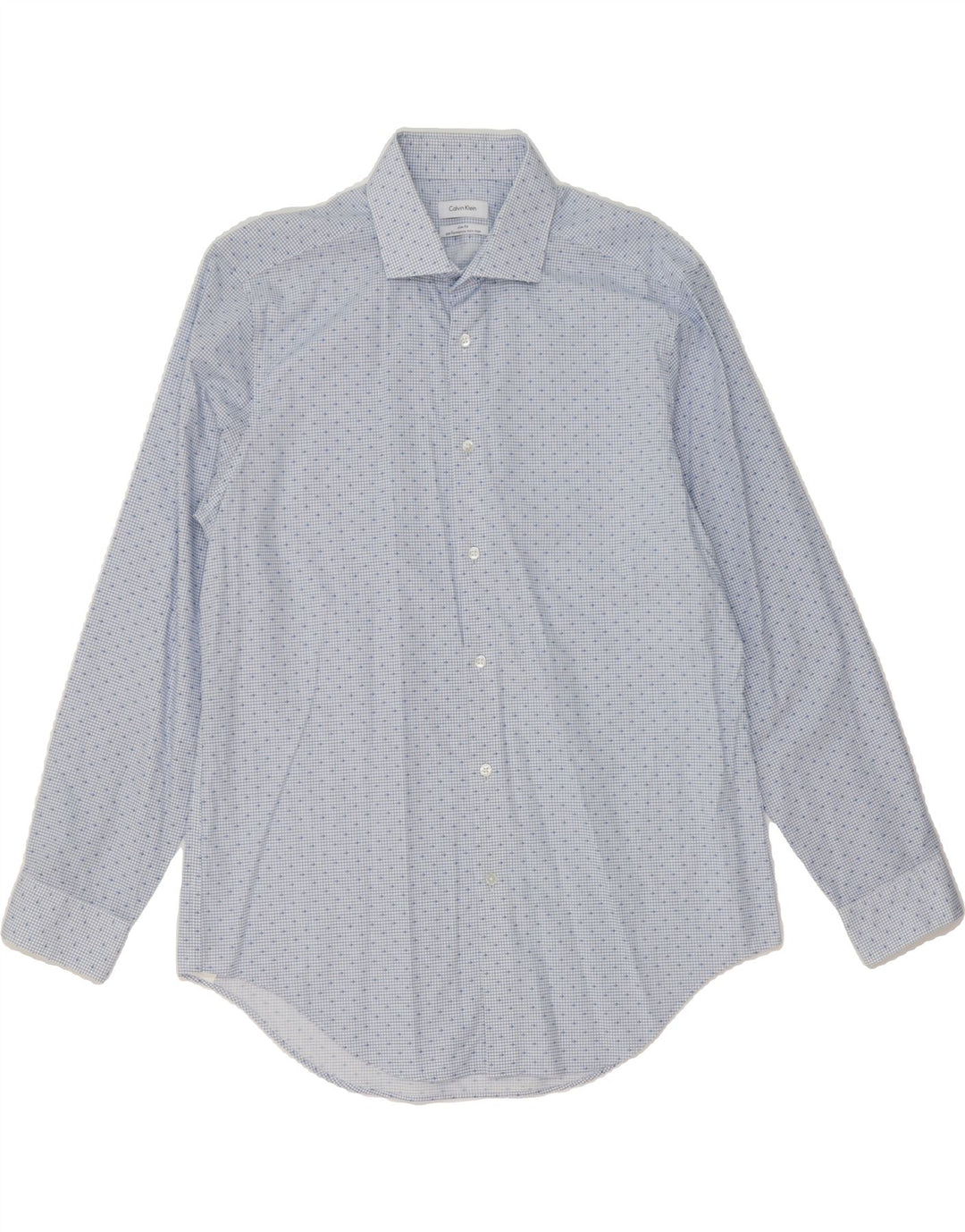 CALVIN KLEIN Mens Abstract Pattern Slim Fit Shirt Size 16 Large Blue Vintage Calvin Klein and Second-Hand Calvin Klein from Messina Hembry 