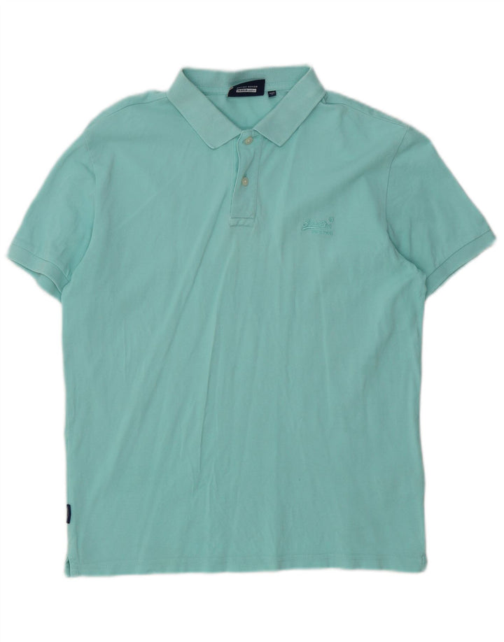 Tricou polo pentru bărbați Superdry, bumbac albastru mediu