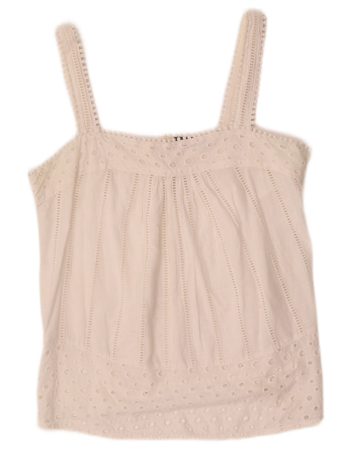 MINT VELVET Womens Cami Top UK 12 Medium  White Cotton