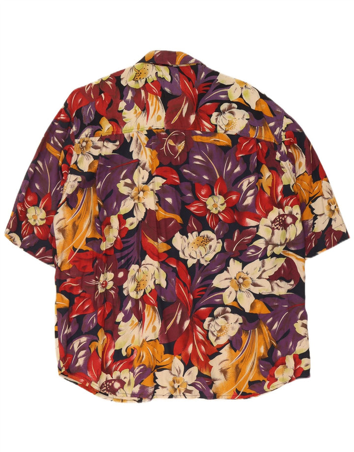 Cămașă cu mânecă scurtă pentru bărbați vintage, multicoloră, florală