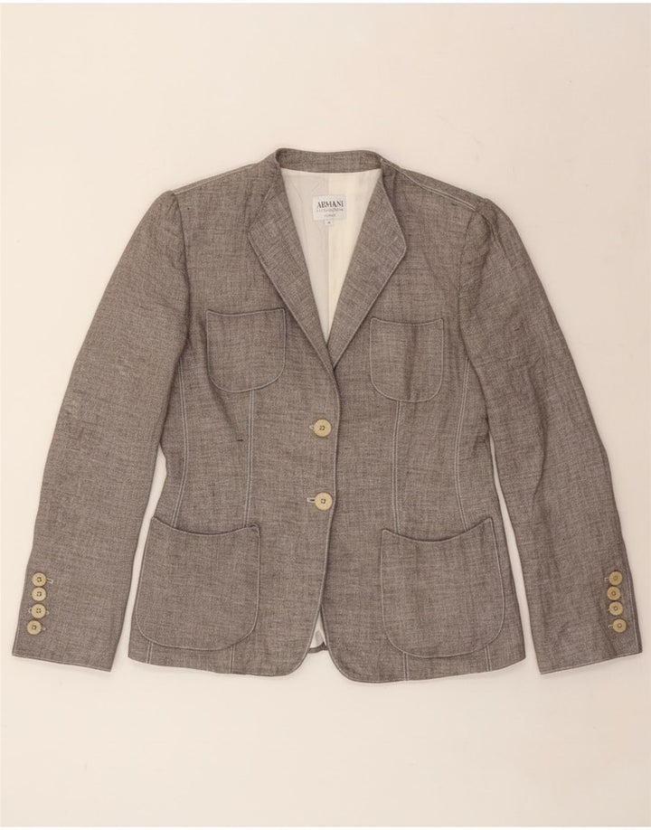 Blazer pentru femei Armani Collezioni, cu 2 nasturi, IT 46, mare, gri, in
