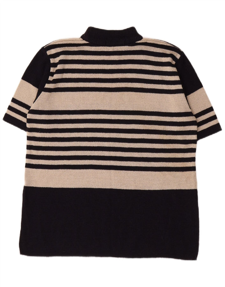 SF. BERNARD Pulover cu gât țestoasă pentru femei UK 14/16 mare cu dungi negre