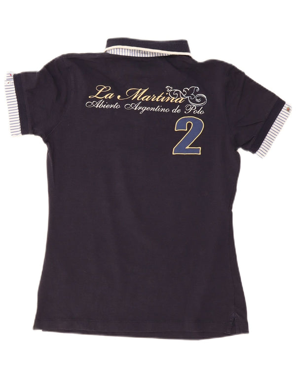 Tricou polo pentru femei La Martina UK 4 XS Bumbac bleumarin