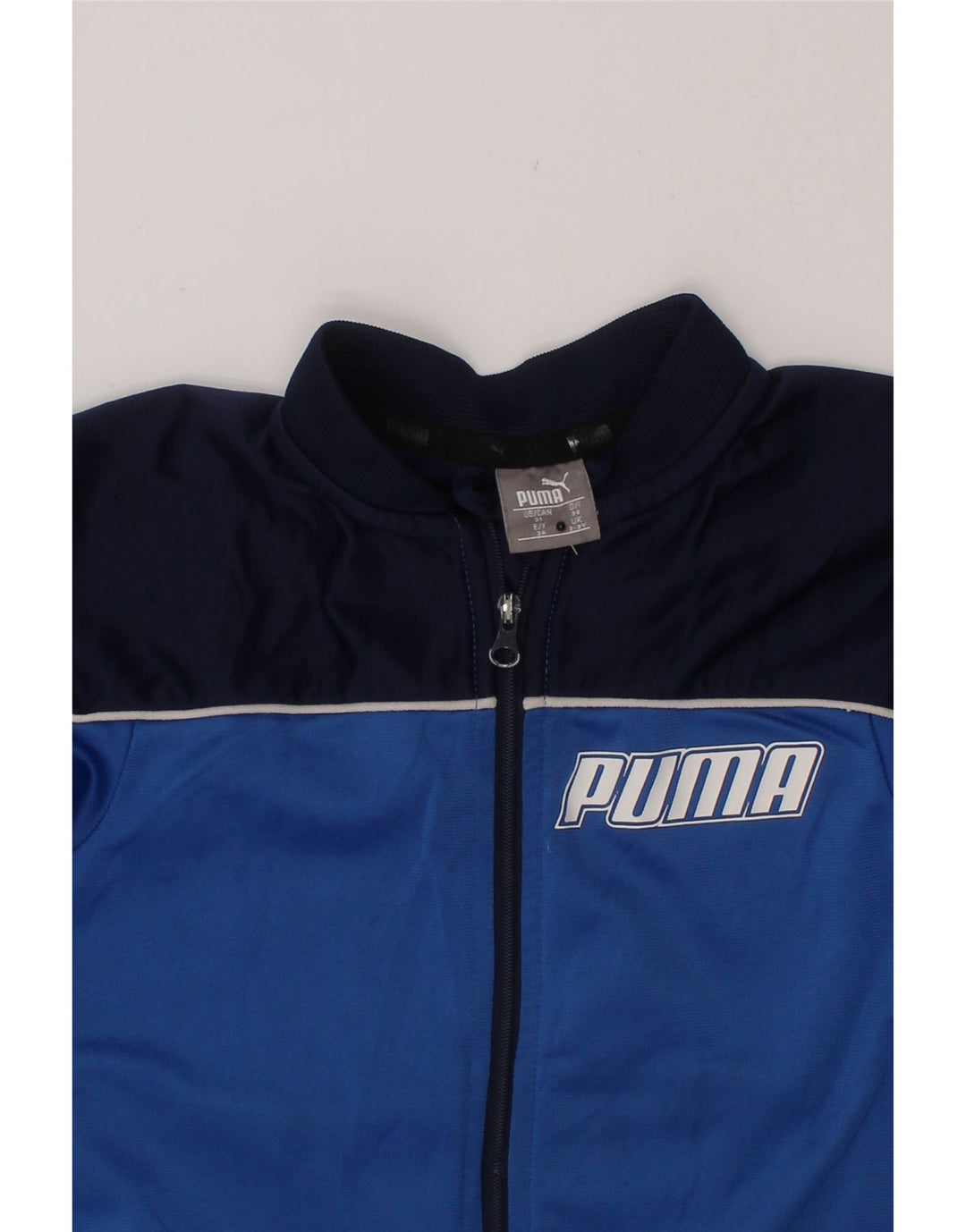 PUMA Boys Graphic Tracksuit Top Jacket 2-3 Years Blue Colourblock Vintage Puma and Second-Hand Puma from Messina Hembry 