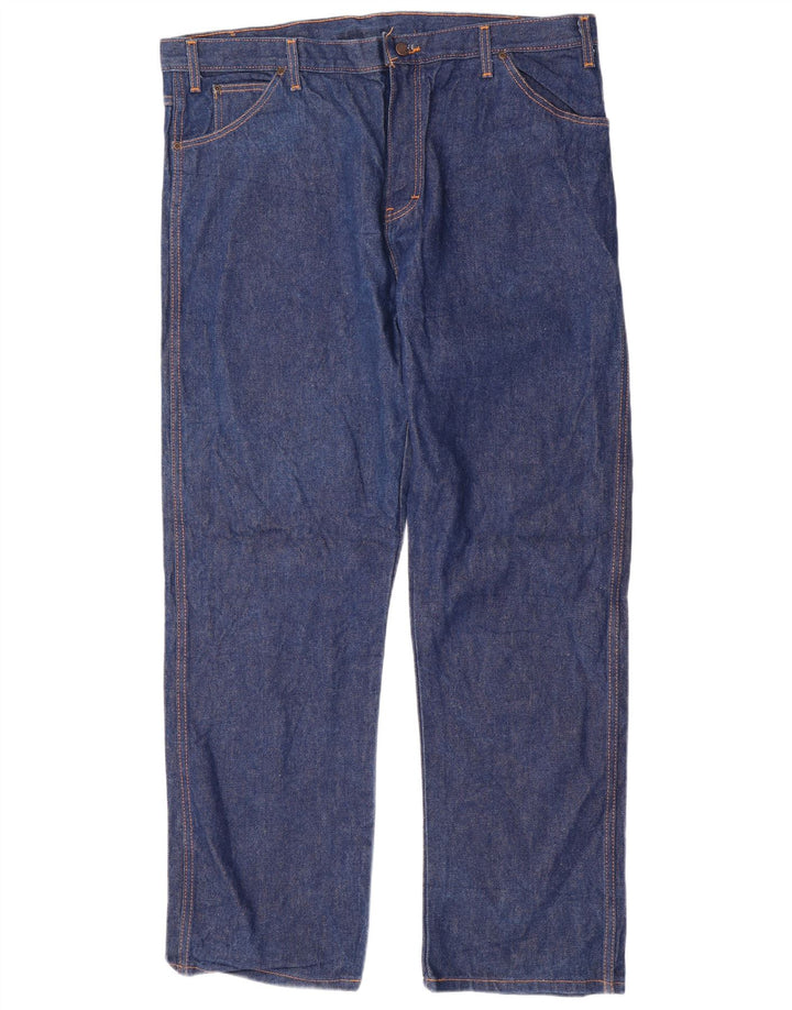 DICKIES Blugi drepti pentru bărbați, cu ajustare normală, W42 L34, bumbac albastru