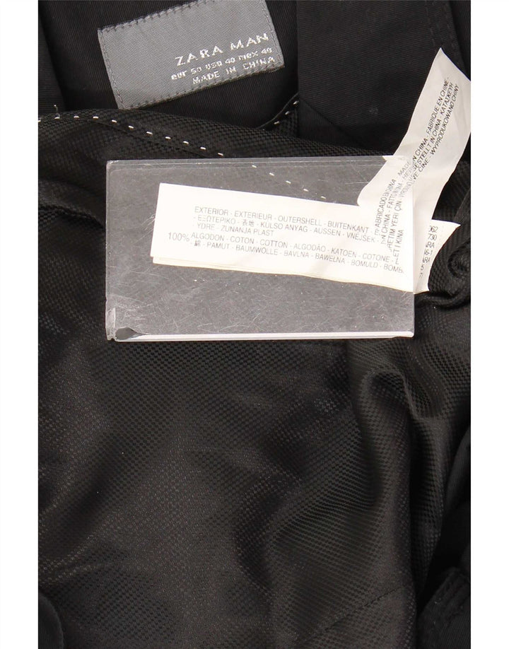 Blazer pentru bărbați Zara cu 2 nasturi EU 50 Bumbac mediu negru