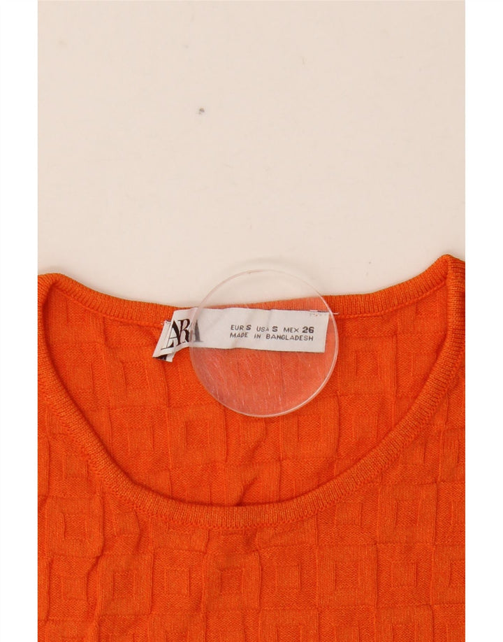 Vestă Crop Top pentru femei Zara UK 8 Small Orange Viscose