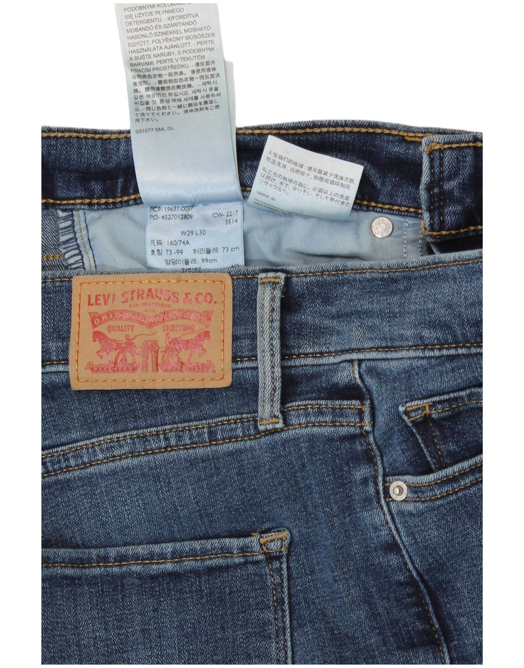 Blugi drepți modelați 314 pentru femei Levi's L29 L27 Bumbac albastru