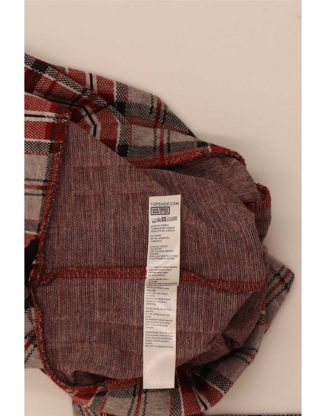 Leggings grafic Topshop pentru femei UK 8 Small Red Check Poliester
