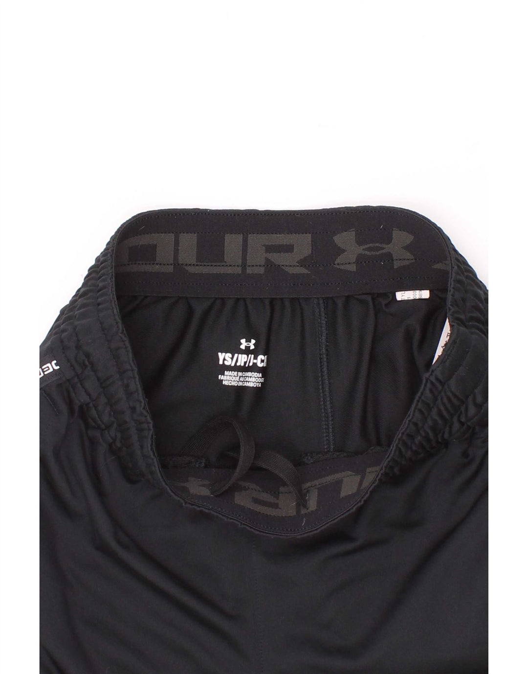Pantaloni scurți sport grafic Under Armour pentru băieți 7-8 ani poliester negru mic