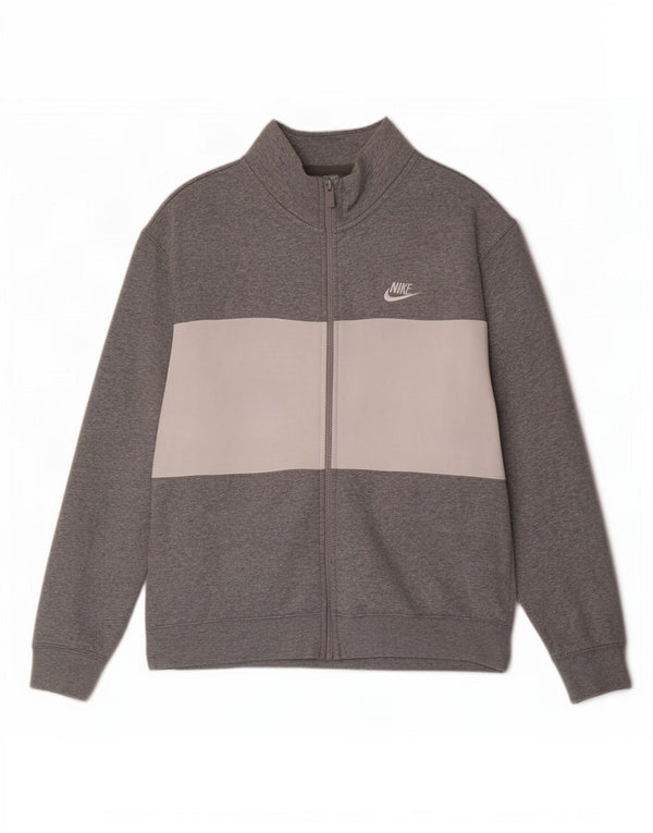 Jachetă de trening Nike pentru bărbați, bumbac color bloc, gri mediu