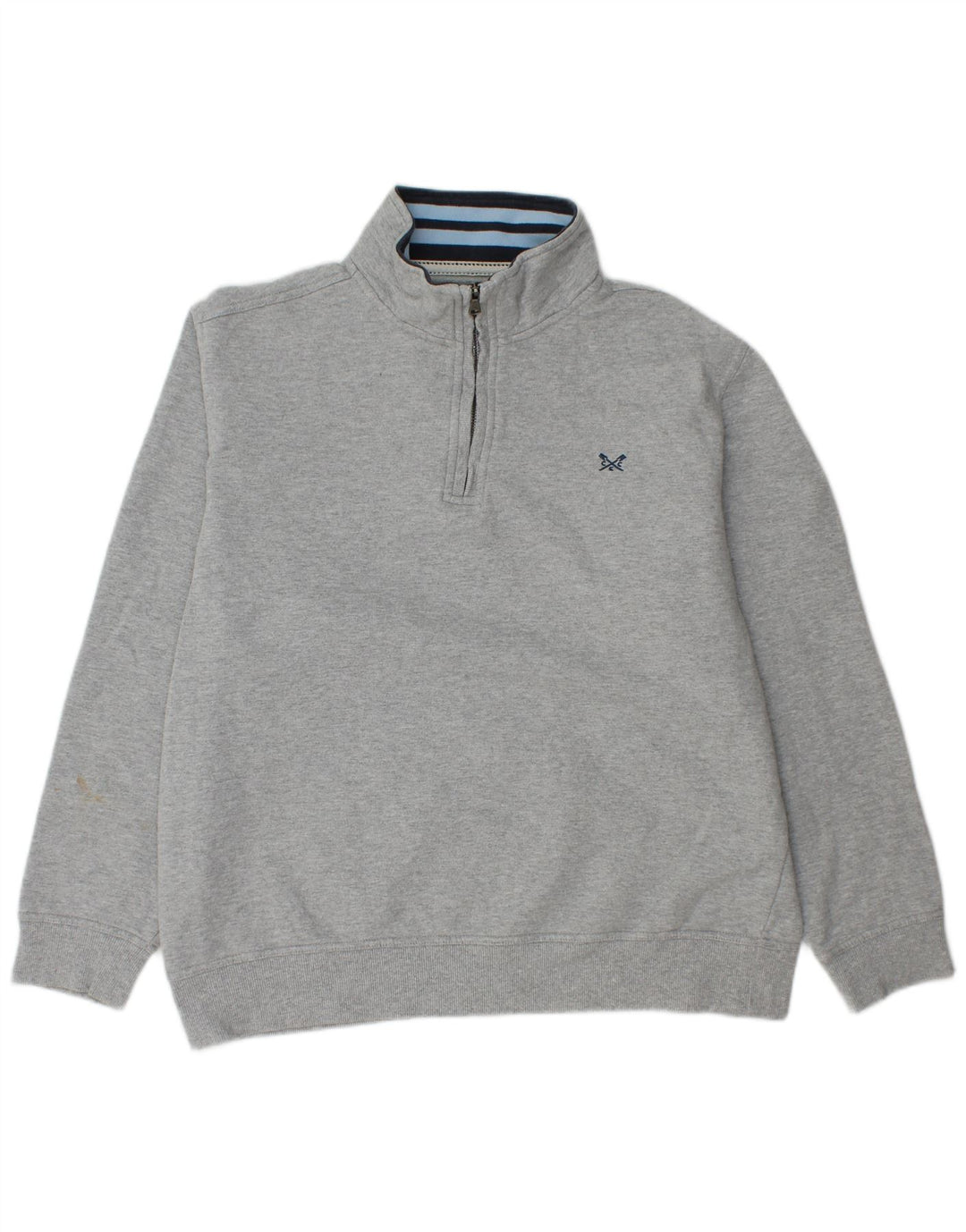 CREW CLOTHING Hanorac pentru femei cu fermoar și gât Pulover UK 20 2XL Bumbac gri