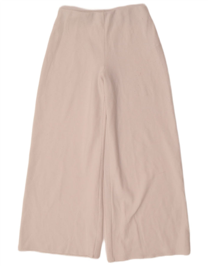 Pantaloni casual pentru femei Zara cu picioare late Mediu L30 L31 Poliester alb