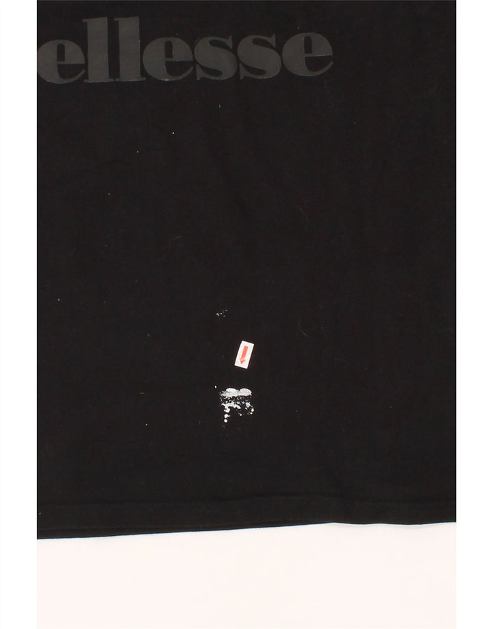 ELLESSE Mens Graphic T-Shirt Top Medium Black Cotton Vintage Ellesse and Second-Hand Ellesse from Messina Hembry 