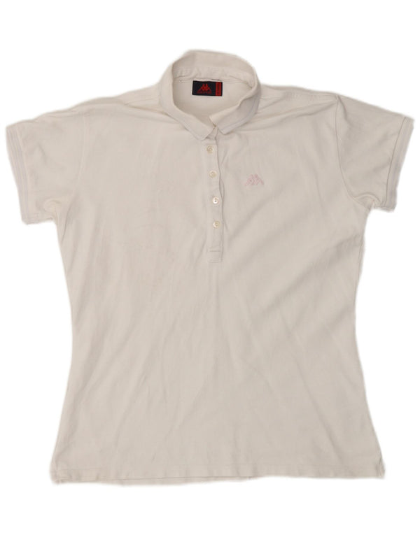 Tricou polo Kappa pentru femei UK 20 2XL Bumbac alb