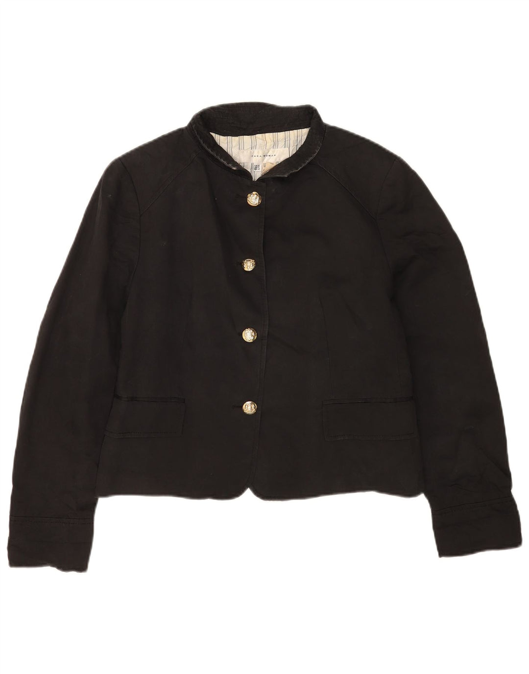 Jachetă Bomber pentru femei Zara UK 18 XL, negru, bumbac