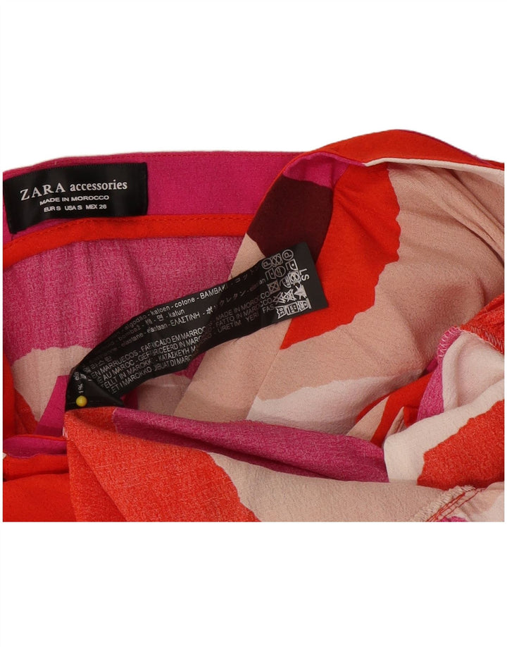 Fusta Wrap pentru femei Zara, mic W24, bumbac color-bloc multicolor