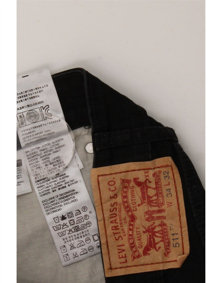 Blugi 511 Slim LEVI'S pentru bărbați W34 L32 bumbac negru