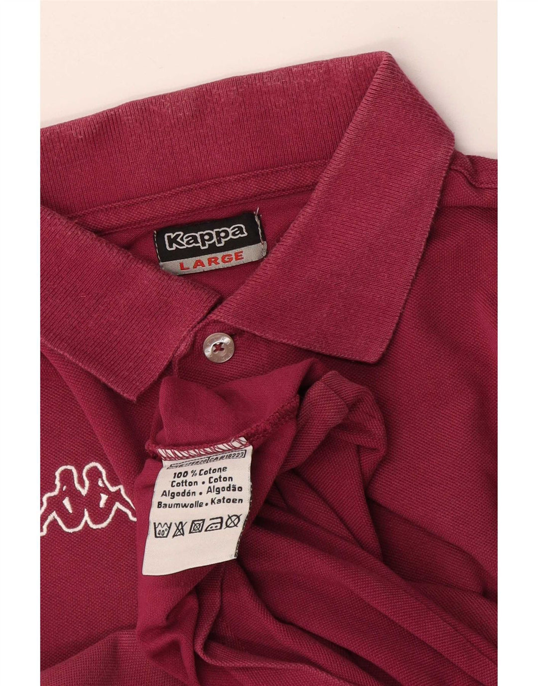 Cămașă polo pentru bărbați Kappa Bumbac burgundă mare
