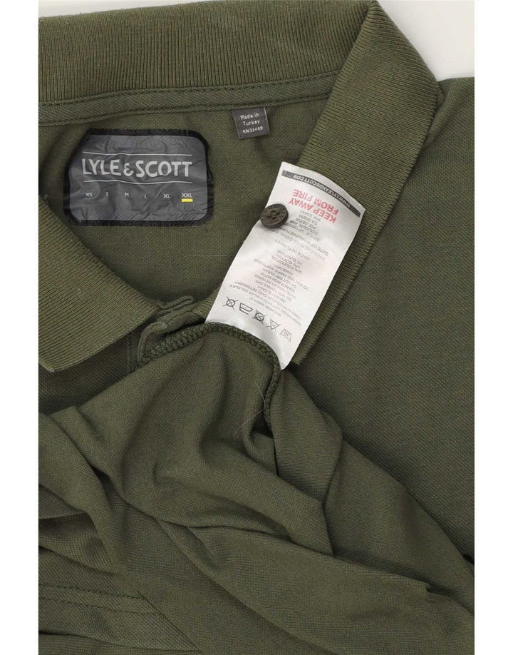Tricou polo Lyle & Scott pentru bărbați, bumbac verde 2XL