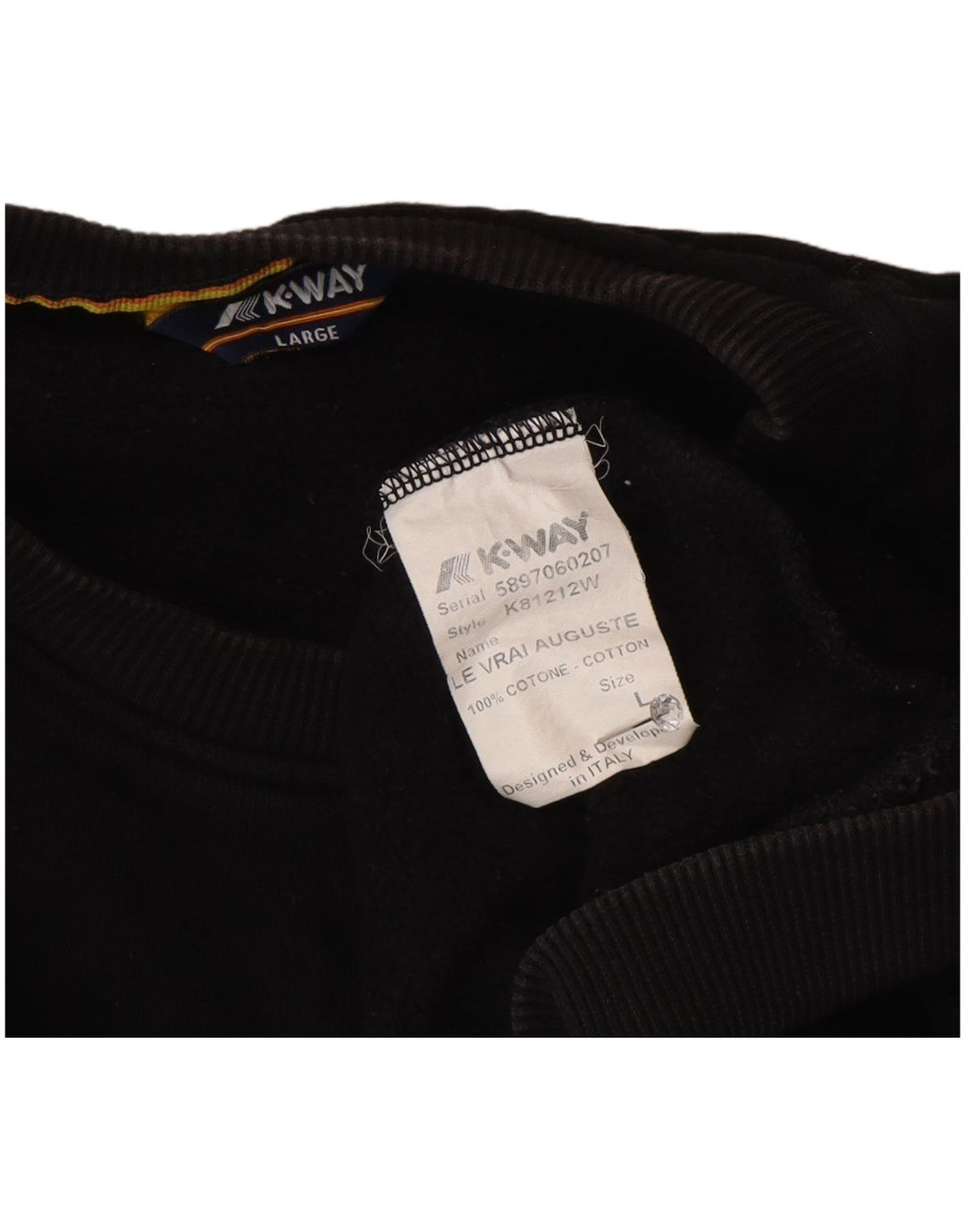 Hanorac pentru bărbați K-Way Pulover mare din bumbac negru