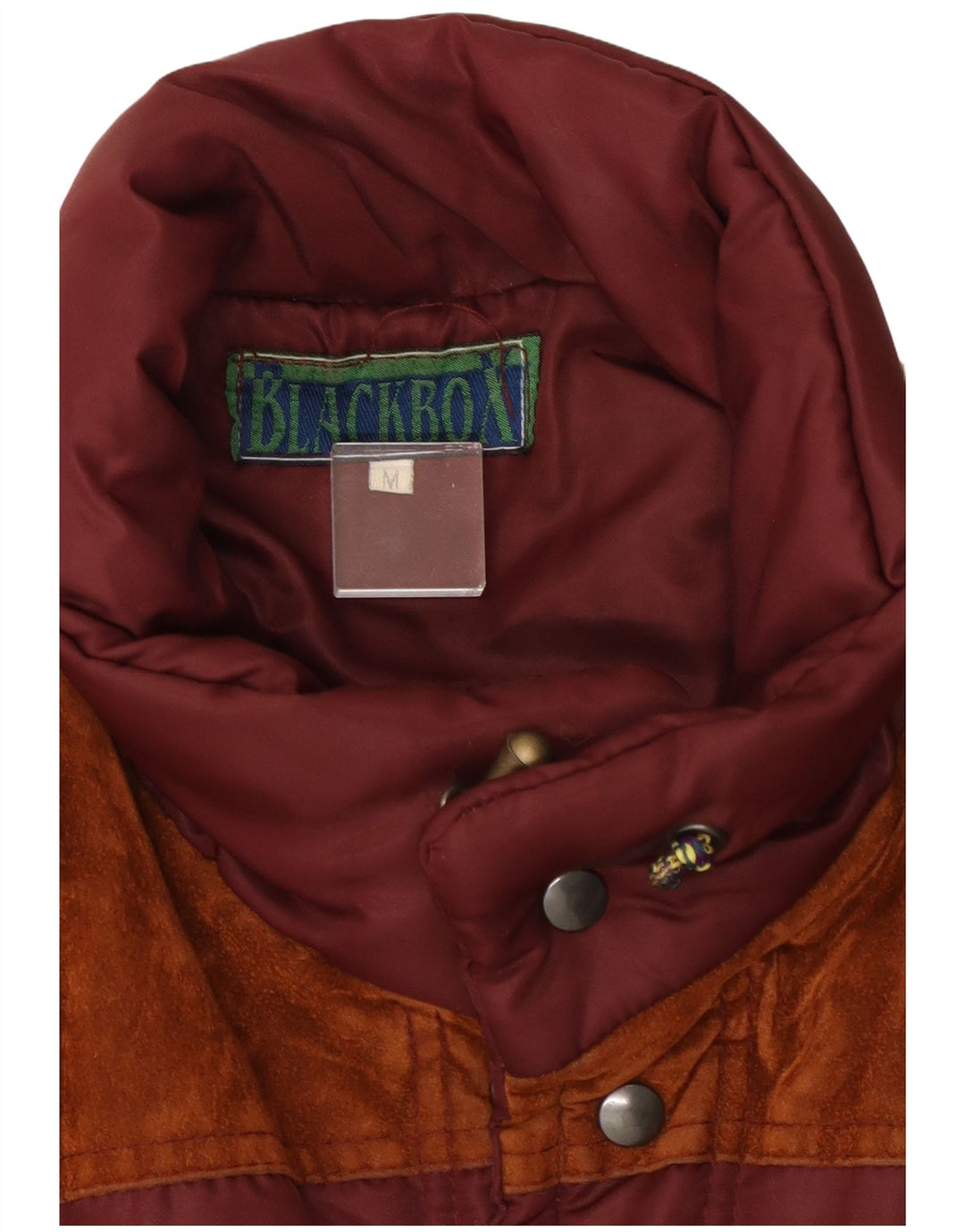 Gilet căptușit vintage pentru bărbați UK 38 Medium Maroon Colorblock