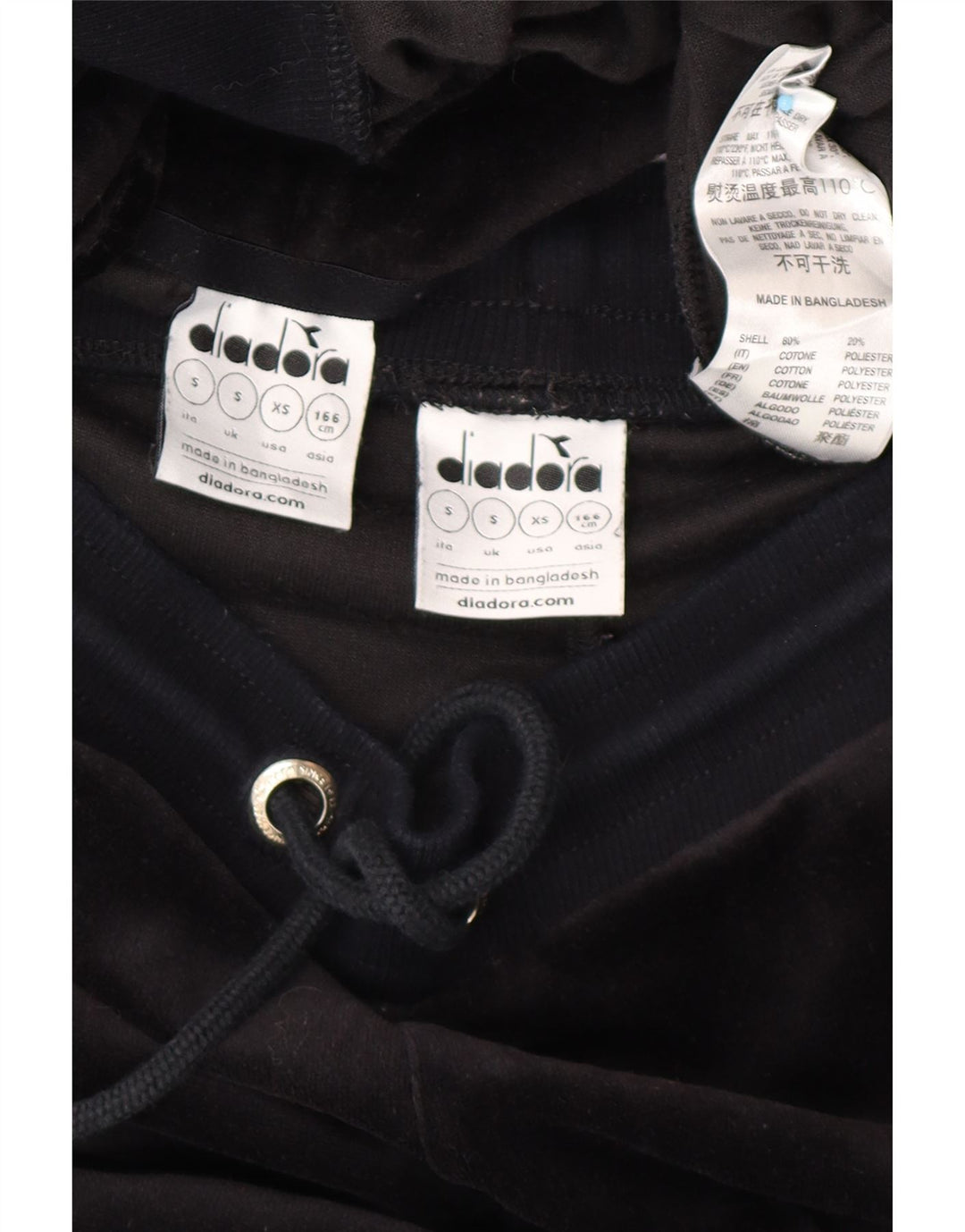 Trening complet din velur supradimensionat pentru femei DIADORA UK 10 Small Black