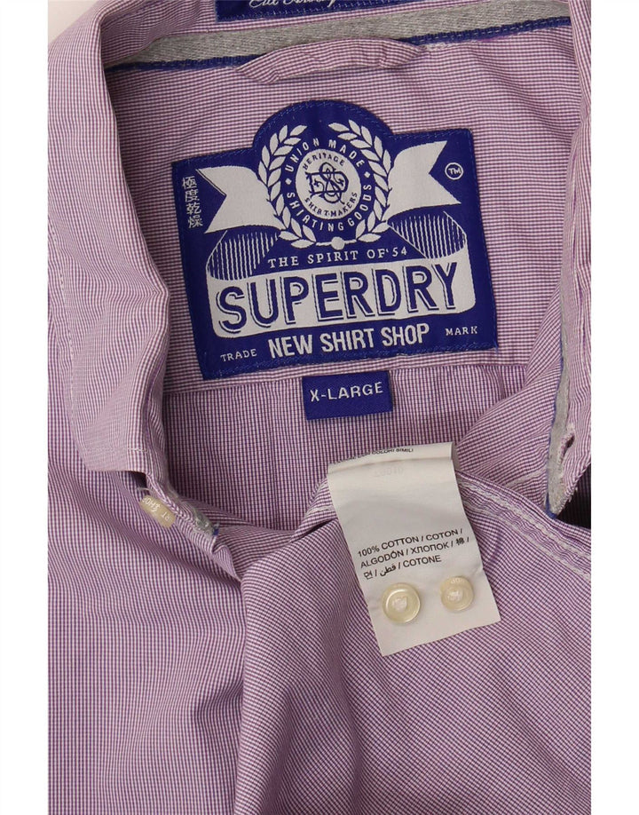 Cămașă pentru bărbați Superdry XL, purpuriu, din bumbac