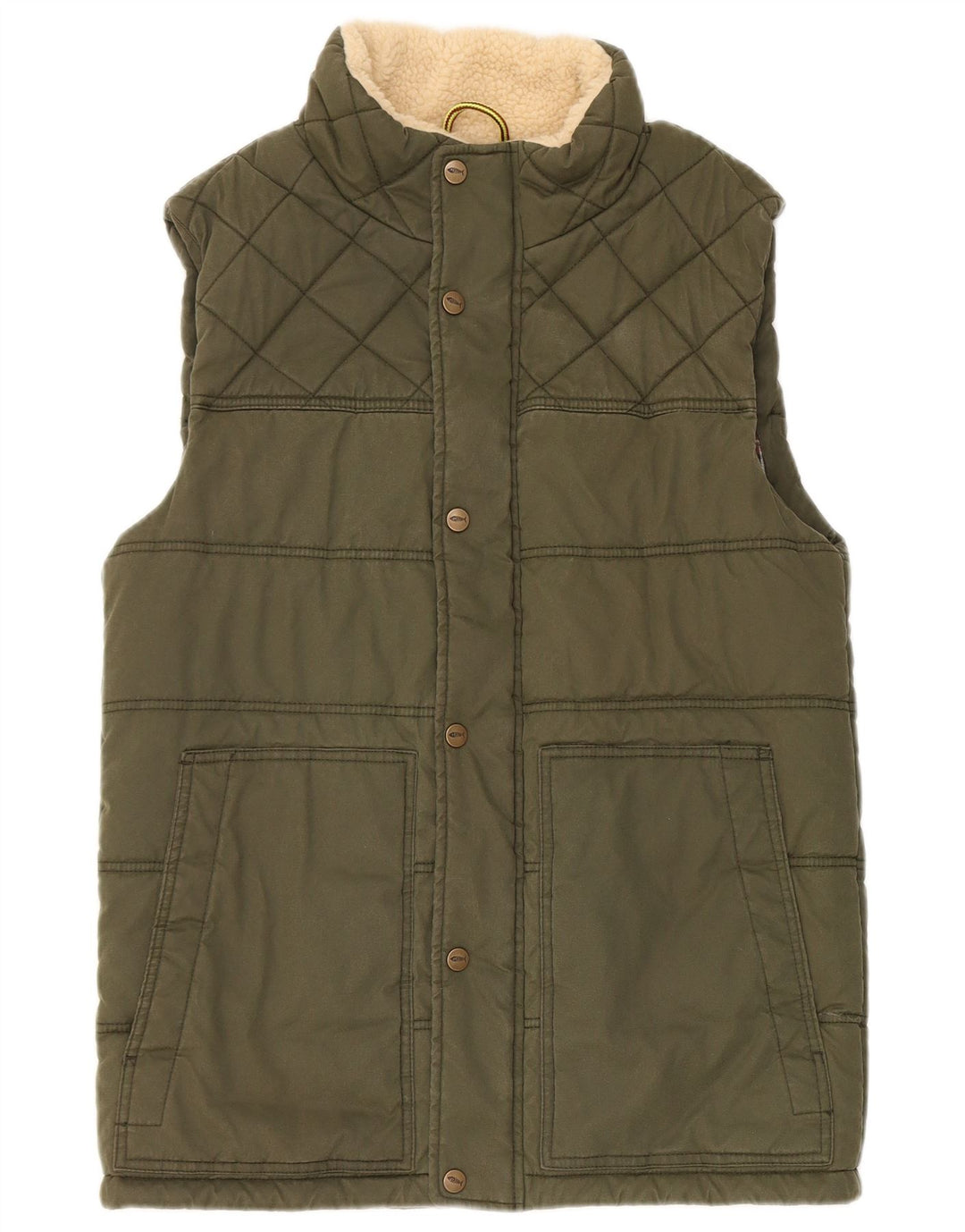 Gilet căptușit pentru bărbați Weird Fish UK 38 Poliester verde mic