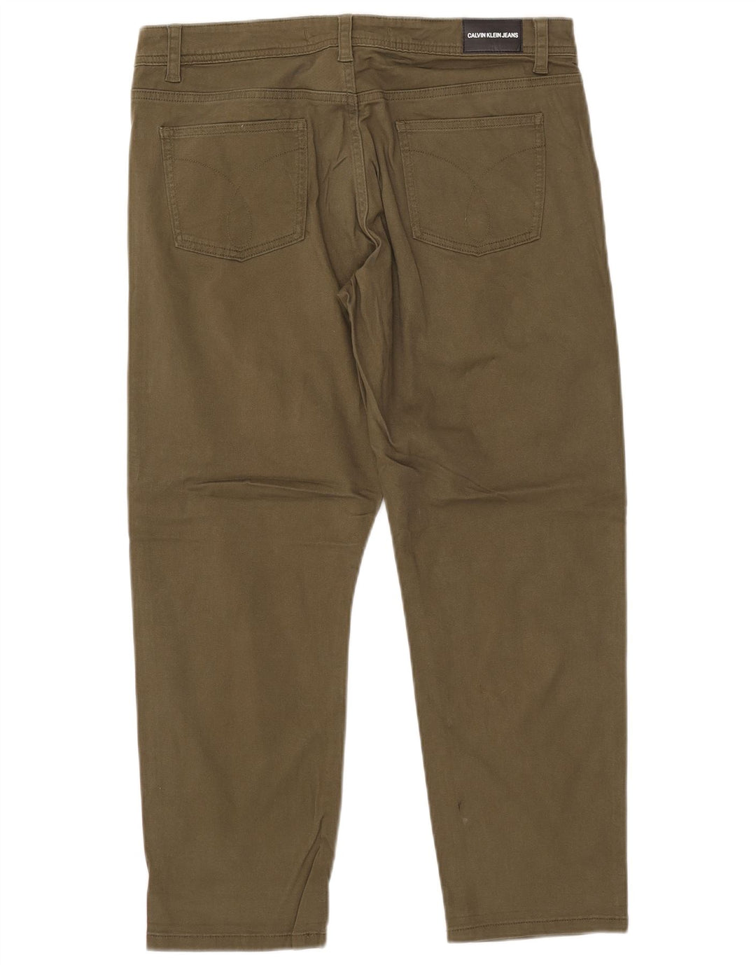 Pantaloni tăiați conici pentru femei CALVIN KLEIN US 12 Large W34 L26 Kaki