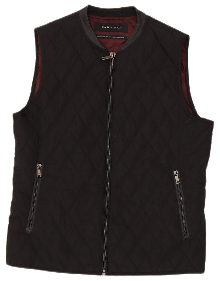 Gilet matlasat pentru bărbați Zara UK 40, mare, negru, poliester