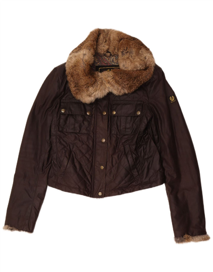 Jachetă matlasată pentru femei Belstaff IT 44, bumbac maro mediu