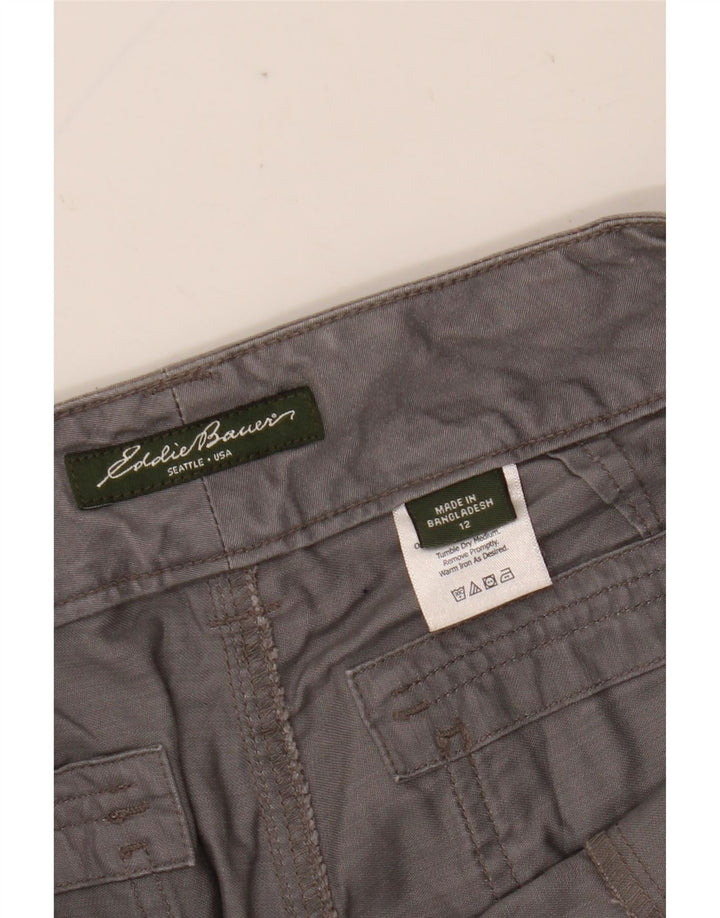 EDDIE BAUER Pantaloni cargo drepti pentru femei US 12 Large W35 L30 Bumbac gri