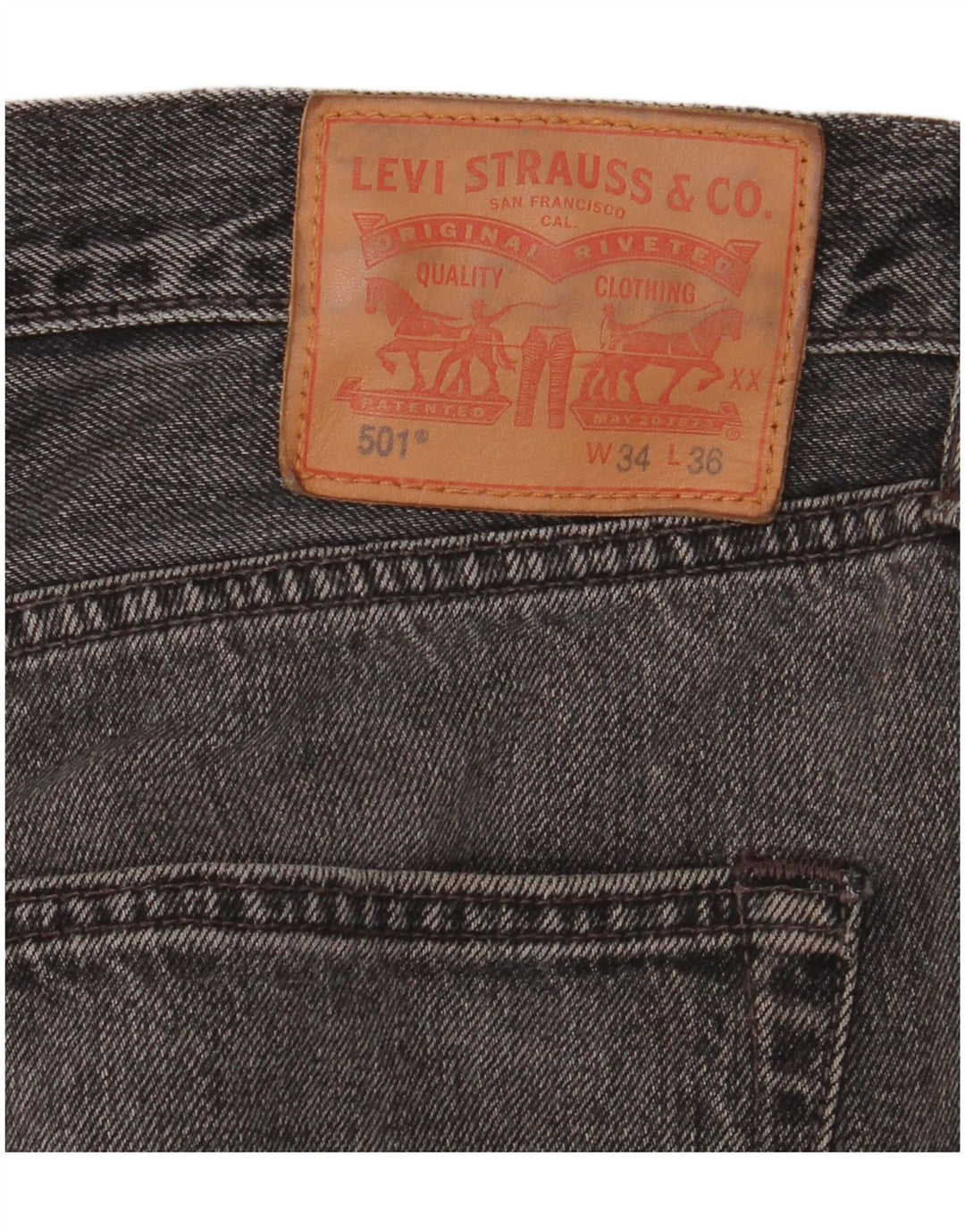 Blugi drepti pentru bărbați Levi's 501 W34 L36 negri
