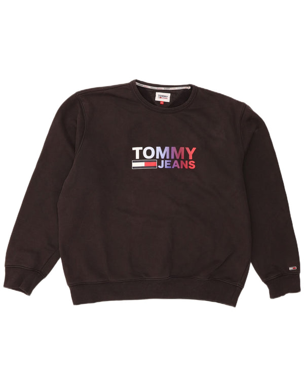 Pulover grafic pentru bărbați Tommy Hilfiger, bumbac negru 2XL