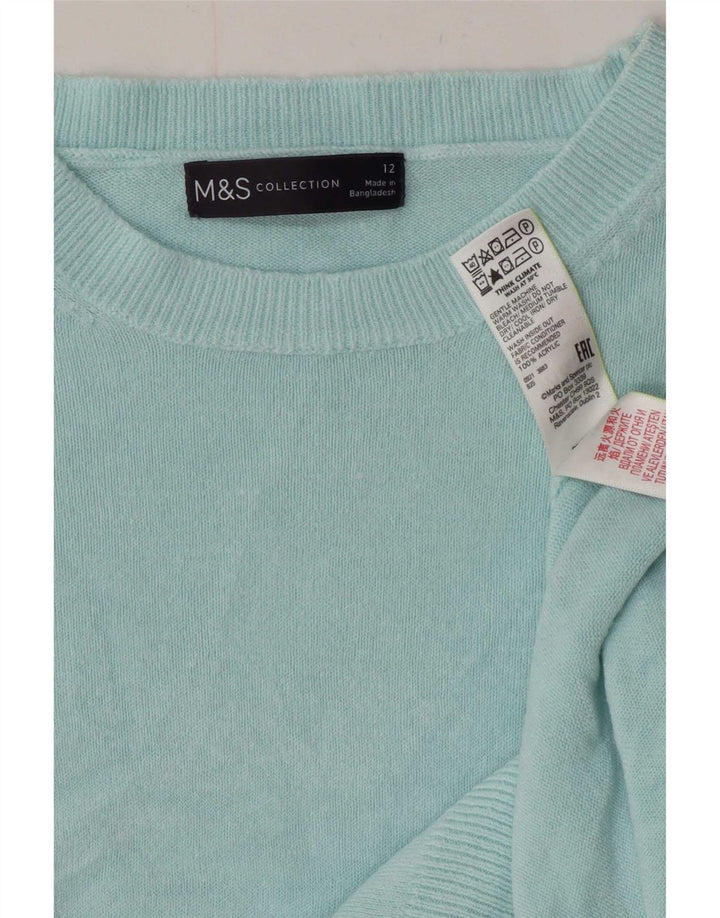 Pulover pentru femei Marks & Spencer cu decolteu triplu Turcoaz mediu UK 12
