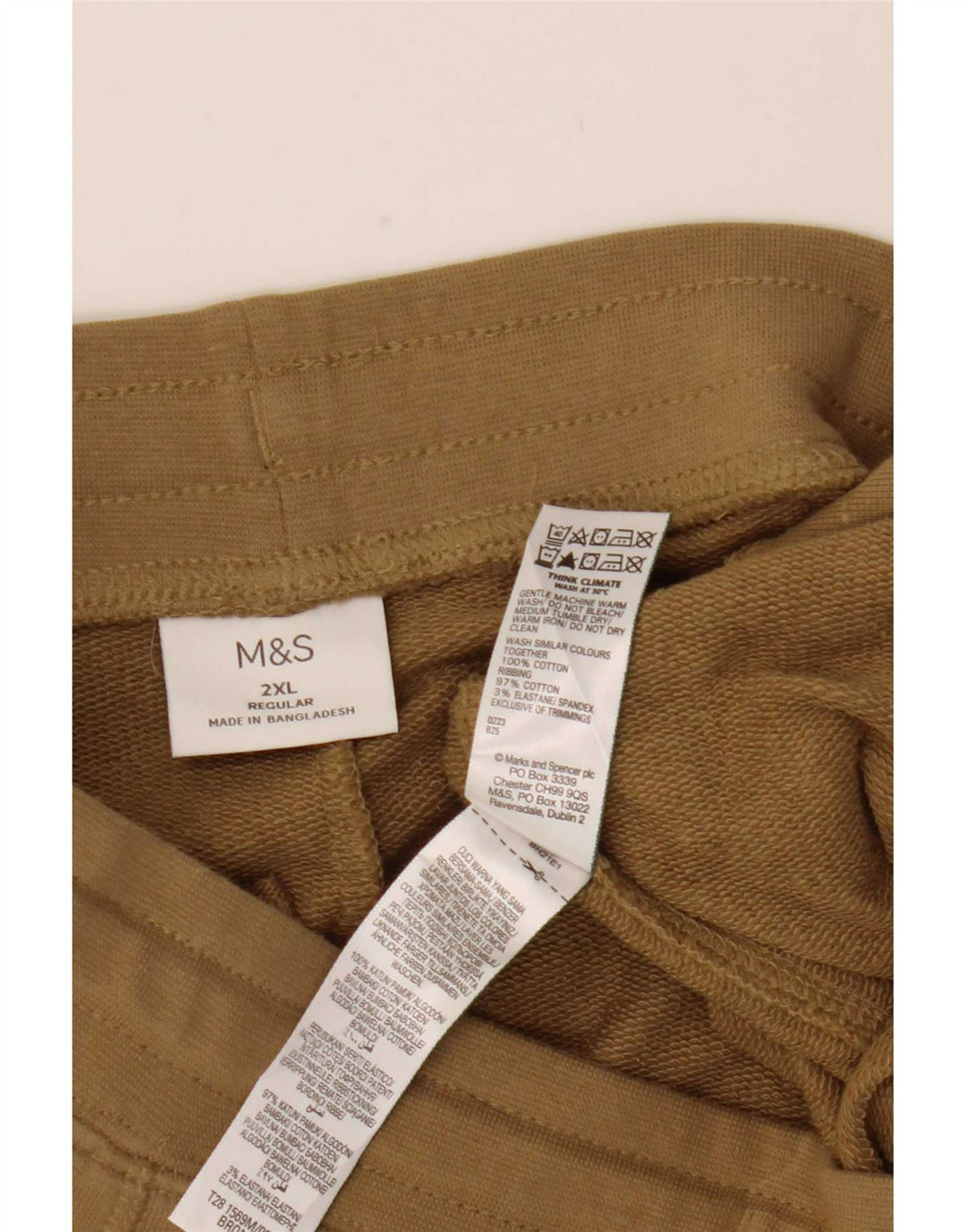 Pantaloni de trening pentru bărbați Marks & Spencer, bumbac bej 2XL