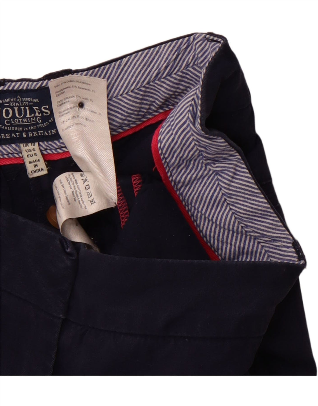 Pantaloni scurti chino pentru femei JOULES UK 10 Small W30 Bumbac bleumarin