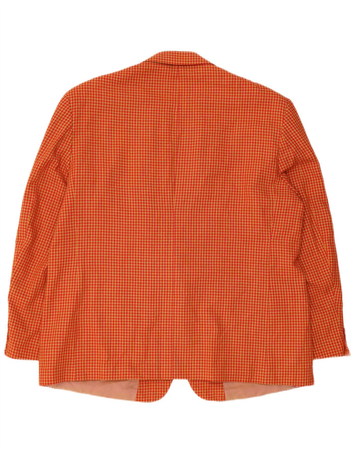 Jachetă vintage pentru bărbați cu 2 nasturi, UK 40, viscoză mare, galbenă