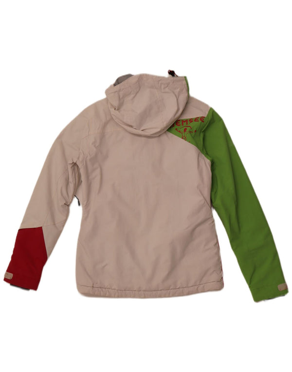 Jachetă de vânt pentru femei CHIEMSEE, cu glugă, UK 6 XS, alb, bloc de culoare