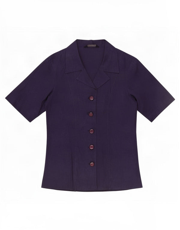 Cămașă cu mânecă scurtă de weekend pentru femei Max Mara UK 10 Mic Bleumarin